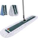 Commercial Mop, Masthome 42" Heavy Duty Dust Mop with Stainless Steel Handle, Large Industrial Mops for Floor Cleaning with 1 Cotton & 1 Microfiber Pad, Wet & Dry Large Mops for Home, Garage, School, Mall