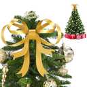 1 Pcs Large Christmas Metal Bow Tree Topper Ornaments with Clip Christmas Bow Decoration for Xmas Tree Topper Garland Wreath Indoor Outdoor Decor
