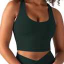 YITTY Active Sports Bra Tank, Tank Top for Women with Built-in Bra, Racerback, Removable Cups, Low-Impact Yoga and Gym(XXL,Everpine)