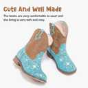 Toddler Girls Cowgirl Boots Glitter Toddler Cowboy Boot Ankle Girls Boots Little Kids Horse Riding Shoes Party Birthday (Blue Sequins)