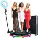 MWE 360 Photo Booth Machine for Parties with Flight Case,Logo Customization,Software APP Remote Automatic 360 Spin Camera Video PhotoBooth 80cm for 3-5 People(31.5"+Flight Case)