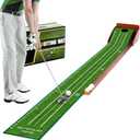 Putting Green Indoor,Golf Putting Mat with Auto Ball Return,Premium Crystal Velvet Surface, Practice Putting mat, Perfect Training Aid & Gift for Golf Lovers Christmas