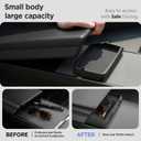 Center Console Organizer Tray for Tesla Model Y Juniper Accessories 2025 2026 & for Tesla Model 3 Highland Accessories 2024 2025 2026 [Slide Smoothly & US Patent] Sunglasses Cup Holder Black