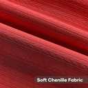 FUTEI Pack of 2 Solid Chenille Throw Pillow Covers 18x18 Inch Soft Cozy Wheat Ear Striped Textured Decorative Cushion Cases Modern Farmhouse Accent for Couch Bed Living Room, Red