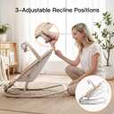 Gromast 2-in-1 Baby Bouncer Seat for Infants, Portable Baby Rocker with 3 Adjustable Backrest Positions & Travel Bag - Beige