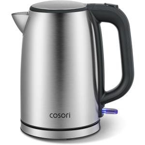 COSORI Electric Kettle, Plastic-Free Interior, 2 Lid Opening Angles, Easy to Clean, Automatic Shut Off & Boil-Dry Protection, Stainless Steel Tea Kettle, Hot Water Boiler & Heater, 1.7L, 1500W