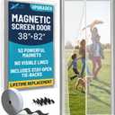 Flux Phenom Magnetic Screen Door Mesh 38x82 Inch  Easy Install, Strong Magnet Strength, Self-Sealing Mesh, Pet Tested, Hands-Free Entry, Door Screen Magnetic Closure, Keeps Bugs Out - White