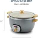 GreenLife 6QT Slow Cooker, Non-Toxic PFAS-Free Ceramic Nonstick Removable Interior Bowl, Programmable, Family Friendly, Keep Warm, Stovetop & Oven Safe, Dishwasher Safe Crock, Timer, Glass Lid, Gray, 6 Quarts