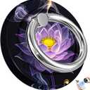 Magnetic Phone Ring Holder for MagSafe,360 Degree Rotation Magnet Cell Phone Grip Stand Finger Ring Kickstand for Smartphone - Purple Lotus