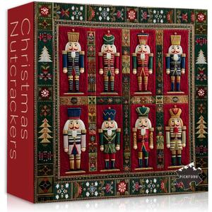 Christmas Puzzles 1000 Pieces, Christmas Nutcrackers Jigsaw Puzzle, Xmas Winter Holiday Puzzle Challenge for Adults