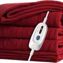McJaw Electric Heated Blanket 72"x 84" Full Size, 4 Heating Levels and 10-Hour Auto Off, Lightweight and Breathable - Burgundy