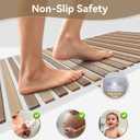 Non Slip Bathtub Mat and Shower Mat, Machine Washable Anti Slip Shower Mats for Inside Shower with Suction Cups & Drain Holes (26.7" x 14.5", Wood Color)