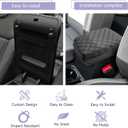 LUWU for 2022 2023 2024 2025 Volkswagen Taos Center Console Cover 2024 2025 Taos S/SE/SEL Accessories Armrest Cover Armrest Console Cover Soft Leather (Grid Black)