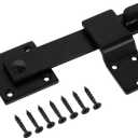 HILLMASTER Sturdy 6" Farm Flip Fence Gate Latch, Barn Door Lock Flip Latch Hardware, Rustic Gate Lock for Cabinet, Shed, Sliding Doors, Matte Black
