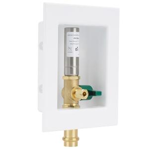 SECKWHALE Ice Maker Outlet Box with Water Hammer Arrestor, 1/2-Inch Press x 1/4-Inch OD Compression with 1/4-Turn Ball Valve, Ice Maker Valve Wall Box with Faucet, Absorb Shock and Reduce Noise