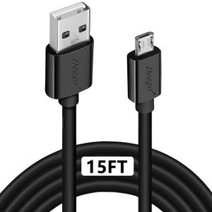 DEEGO Micro USB Cable, 15Ft Extra Long Controller Charger Compatible with PS4, PlayStation 4, Charger Cord Fast Android USB Charging Cable, Black