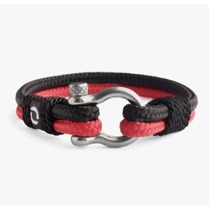 Mens Rope Bracelet - Stainless Steel Silver Shackle, Extremely Durable and Scratch Resistant Waterproof Paracord, Handmade, Nautical Wristband for Men 2-6