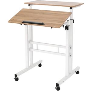 SogesHome Adjustable Laptop Desk Table 23.6 inches Portable Laptop Table Computer Stand Desk Cart Tray Desk, Oak (Oak-small Size)