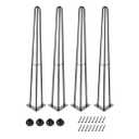 28 Inch Hairpin Table Legs for Furniture Set of 4, Sturdy Cast Iron Modern Metal Desk Legs, 1300lbs Load Capacity for Coffee Table, Dresser Legs, Bar Height (28in)
