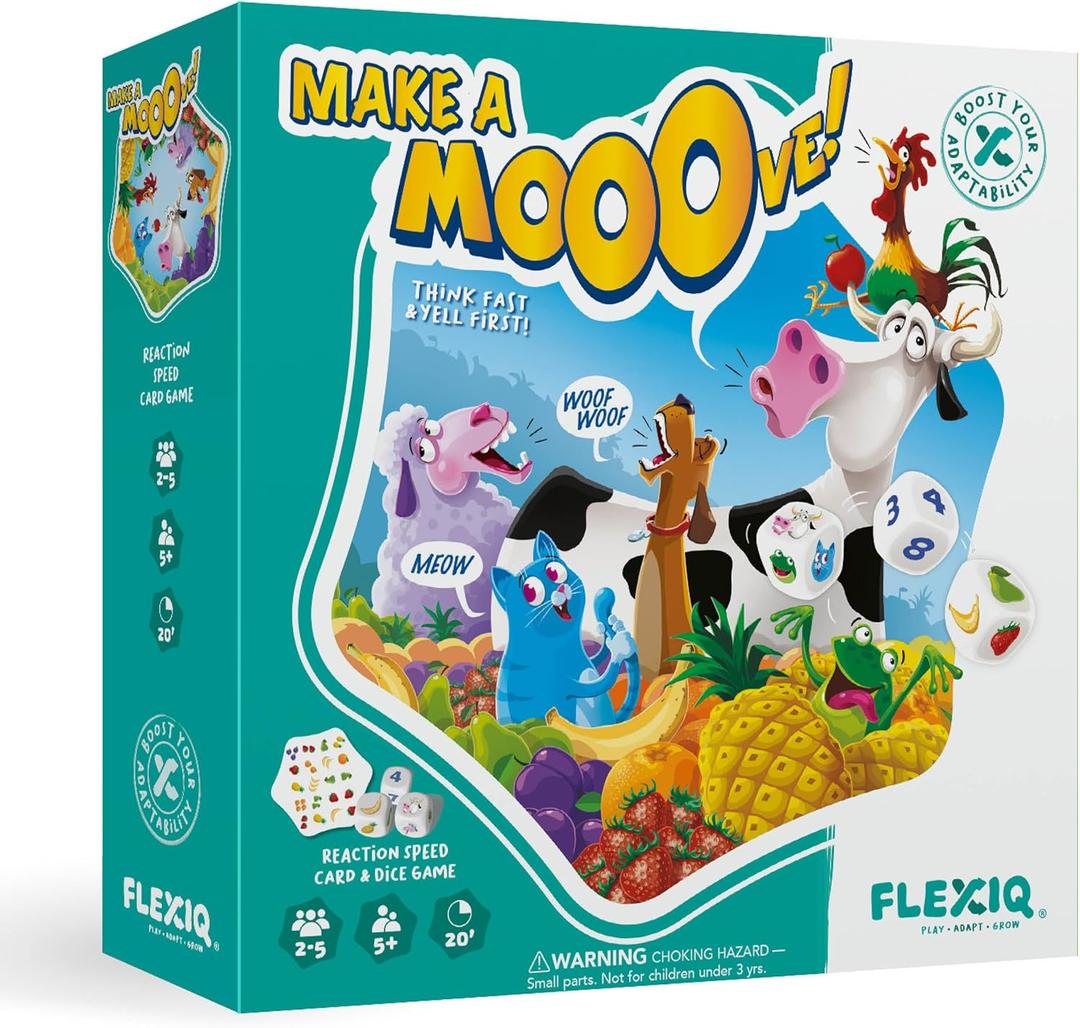 Make a Mooove  Fast-Thinking Match Game by FlexiQ, Kid Board Games, Puzzle Games, Brain Teasers for Kids 5+