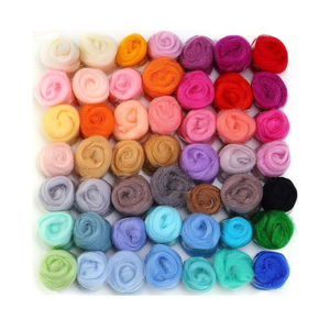 MOMODA BAODLON 50 Colors Fibre Wool Yarn Roving for Needle Felting Hand Spinning DIY Craft Materials
