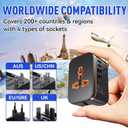 Universal Travel Adapter, Worldwide Wall Travel Plug, 2 USB C, 2 USB A and 1 Multi AC Outlets Travel Charger, International Power Adapter, European Power Plug for EU UK USA AU, Travel Essentials