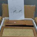 Lerliuo Rattan Nightstands Set of 2, Side Table with Drawer, Cane Accent Bedside End Table with Solid Wood Legs, Mid Century Modern Night Stand for Bedroom, Dorm and Small Spaces (Tea Brown)