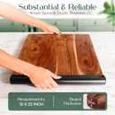 Extra Large Edge Grain Acacia Cutting Board with Metal Handle Premium Butcher Block for Kitchen Prep, Charcuterie and Serving thick Heavy-Duty Chopping Board (Large No Groove)