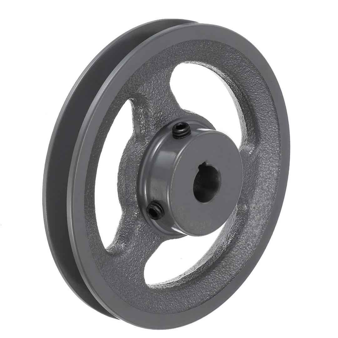 uxcell AK54-5/8 V-Belt Sheave 5/8"Bore 5.25"OD Single Groove Web Sheave Bored-to-Size Sheave, Cast Iron, Belt Section for 4L or A Belt