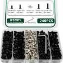 240 pcs M5 T Nut Screws Kit for 2020 2040 2080 Aluminum Extrusion, 120 pcs Black M5x8/10/12/14mm Hexagon Socket Screws and 120 pcs M5 Drop in T-Nuts with 1 pcs Hex Wrench
