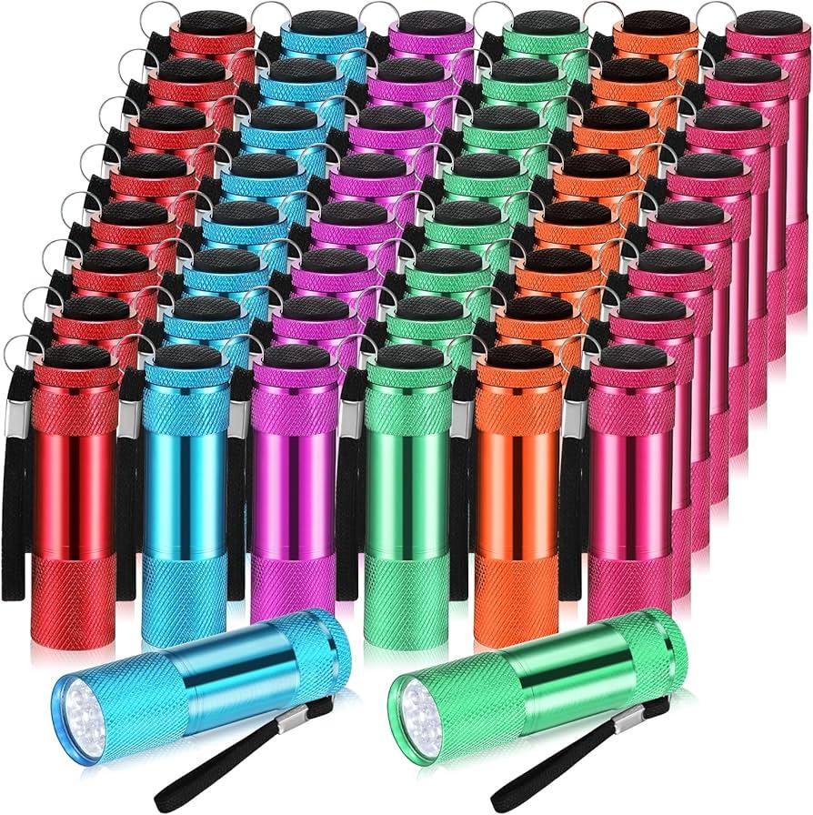 200 Pcs Mini Flashlights Bulk, Bright Aluminum Handheld Flash Light with Lanyard, Small LED Flashlights for Kids Night Reading Emergency Hurricane Camping Hiking Party Favors