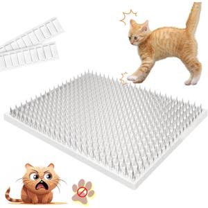 Touri 16 Pack 13x16 Inch Upgraded Cat Repellent Mat with Spikes, Deterrent Scat Mat, Indoor and Outdoor Solution to Keep Cats and Animals Away Furniture Counters and Yards