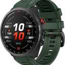 ISABAKE for Garmin Approach S70 47mm Watch Band, 22mm Soft Silicone Replacement Bands Wristbands Accessory Straps for Men Women Compatible with Garmin Approach S70 47mm (Dark Green)