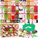 12 Pack Christmas No-Snap Party Table Favors, Xmas Party Supplies with Party Hat, Joke & Little Gift Inside, Christmas Seasonal Holiday Dinner Traditions Supplies for Kids and Adults