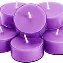 DEYBBY Scented Soy Wax Tealight Candles Bulk, Lavender Aromatherapy Candle for Stress Relief, Clear Cup Long Lasting, for Relaxation, Spa and Bath|Pack of 12