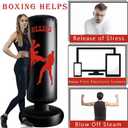 Freestanding Punching Bag for Adults, Kick Boxing Bag with Stand for Adults, Blow up Punching Bag for Kids 12-14