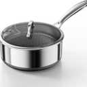 Stainless Steel Sauce pan with Lid, KURRUNGIE 1.5 QT Saucepan with Lid, PFOA Free 6.3-inch 5-Ply Stainless Steel Pans for Cooking, Induction Cookware Oven and Dishwasher Safe