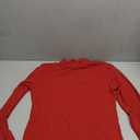 FASHION Women's Long Sleeve T Shirts - Casual Mock Turtle Neck Stretchy Slim Fitted Knit Going Out Tops, Small, Red