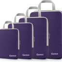 Gonex Compression Packing Cubes, 4pcs Expandable Storage Travel Luggage Bags Organizers (Purple)