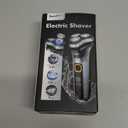 Electric Razor for Men, Rechargeable Electric Shaver with Pop-up Trimmer for Sideburns Trimmer, Wet Dry Cordless Electric Shaver, Travel Lock, IPX6 Waterproof (Black)