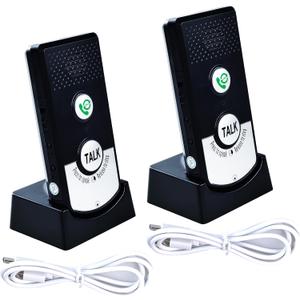 2 Way Voice Intercom System, Indoor/Outdoor Voice Intercom, Intercomunicador for Home Office, Communication, Caregiver Pager, Calling System for Patients, Seniors, Black