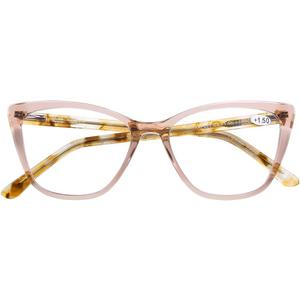 DOOViC Computer Reading Glasses Blue Light Blocking Anti Eyestrain Fashion Cat Eye Spring Hinge Readers for Women 1.75 Strength