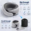 Purroch G-Shape Memory Foam Travel Neck Pillow - 100% Pure Foam Ergonomic Support with Eye Mask & Ear Plugs for Airplane Flights, Car Trips & Office Naps, Beige Gray