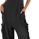 ANRABESS Women Overalls Jumpsuits Loose Casual Dressy Sleeveless Baggy Harem Pants Romper Jumpers 2025 Trendy Summer Outfits Black Medium