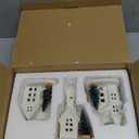 DN DECONATION Light up Christmas Decor Ceramic Village Houses, 3Pcs White Christmas Porcelain Villages with Frosted Trees, Holiday House Figurines Xmas Village Sets for Winter Table Decoration Indoor