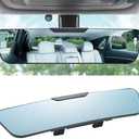 LivTee Anti Glare Rear View Mirror, Wide Angle Panoramic Convex Curve Rearview Mirror Clip on Original Mirror to Eliminate Blind Spot and Antiglare for Cars SUV Trucks