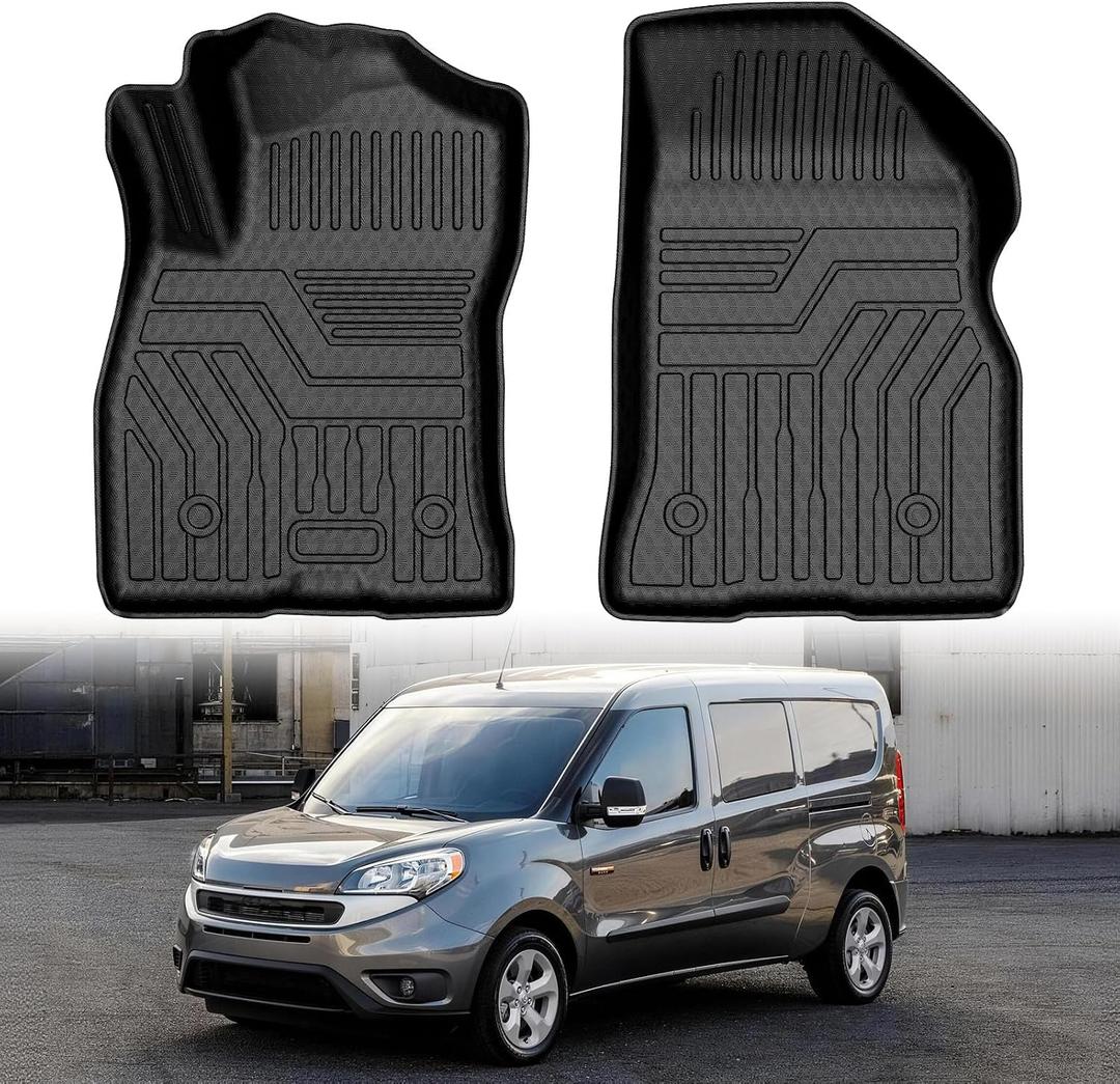 ProMaster Floor mats-Floor mat for Ram ProMaster City 2015-2022,All Weather TPE Rubber Floor Liners Protection for ProMaster Accessories,1 Row Anti-Slip Car Mats, Black