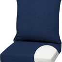 Arden Outdoor Foam Deep Seat Cushion Set, 22x24, Premium High-Density Foam, Never Flattens, Weather-Proof for Patio Chair Sofa Couch, Sapphire Blue Leala