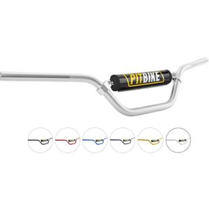 Handlebars 7/8 Inch for Motorcycle, RUTU Upgraded Universal Dirt Bike Handle Bar with Crossbar Pad Mid-Rise Mini Bike Pit Bike Handlebar for Motocross ATV Quad - Silver