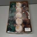 15 PCS Christmas Tree Ornaments Velvet Balls, 3.15 Inch Large Velvet Christmas Tree Ball Ornaments Set Star, Shatterproof Plastic Hanging Bulb for Xmas Tree Decorations - Multicolor Green Brown Beige